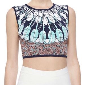 BCBG Feather Bandage Crop Top Sz S